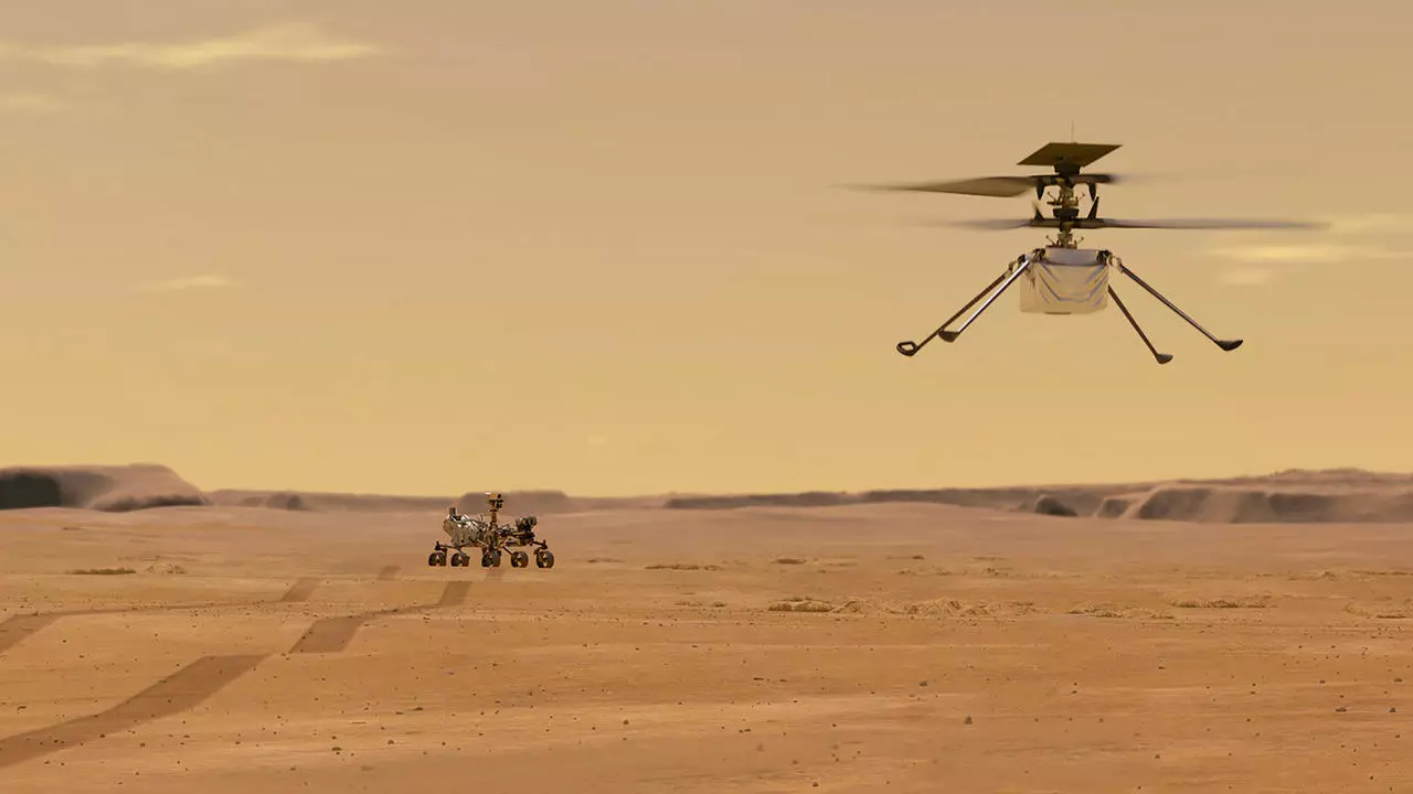 Nasa’s Mars helicopter in first powered, controlled flight on another planet
