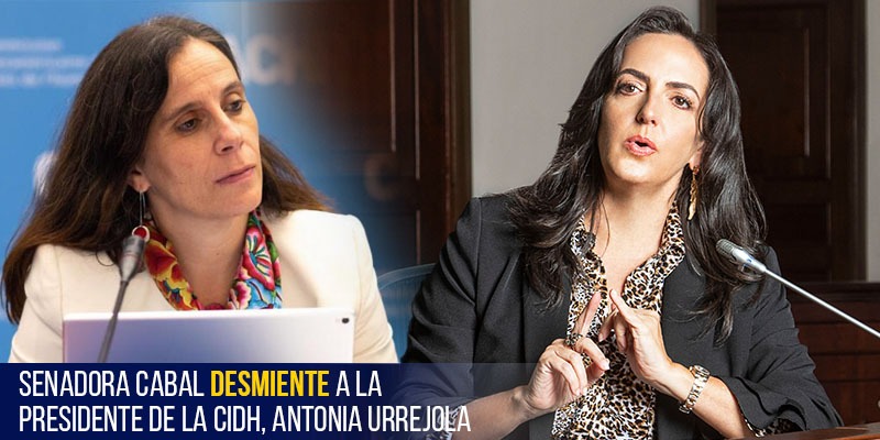 Senadora colombiana María Fernanda Cabal desmiente a presidente de la CIDH