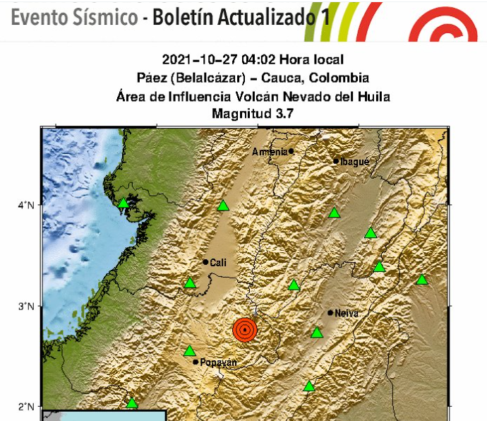 Reportan temblor en el Cauca